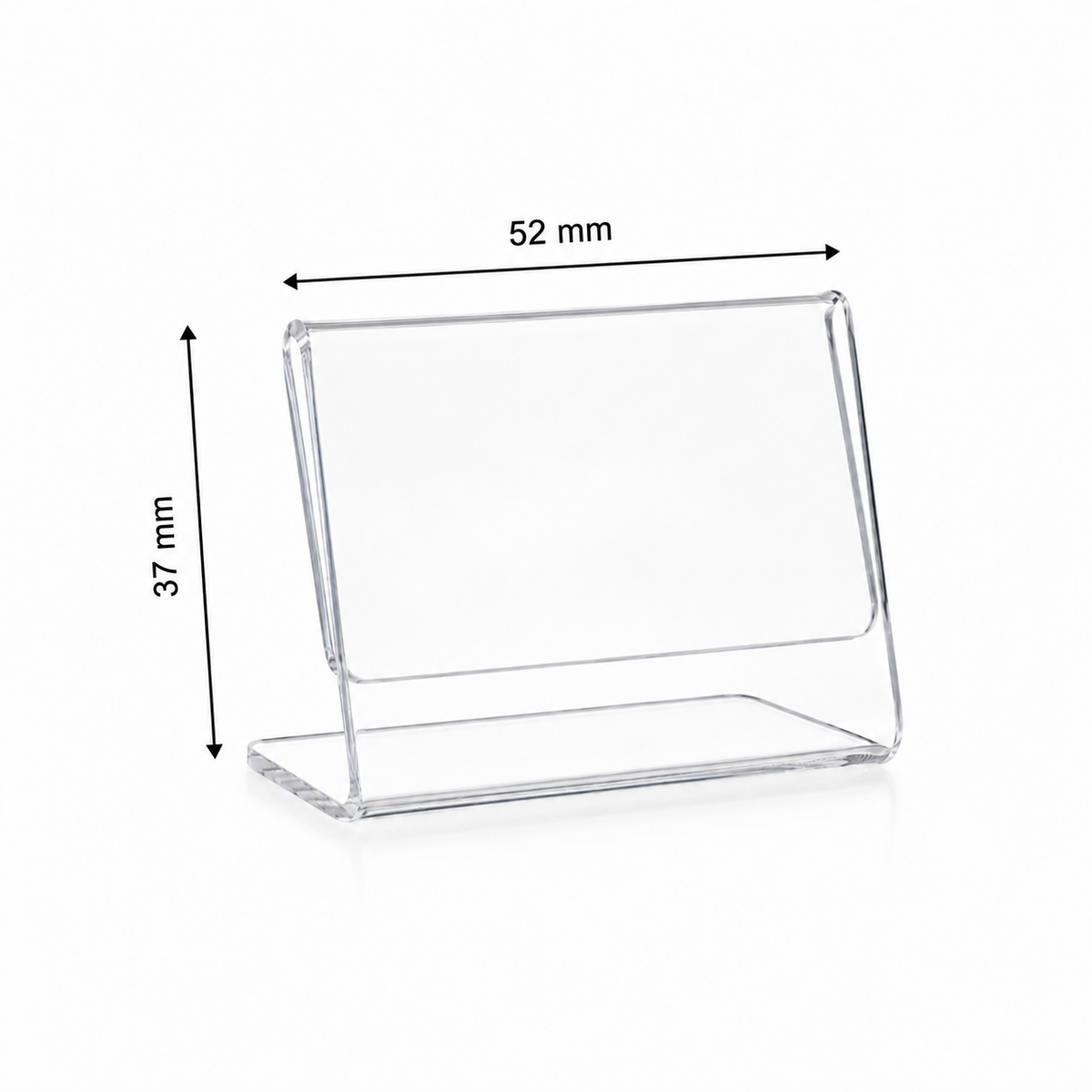 Transparenter L-Tischaufsteller aus Acrylglas – DIN A9 Querformat