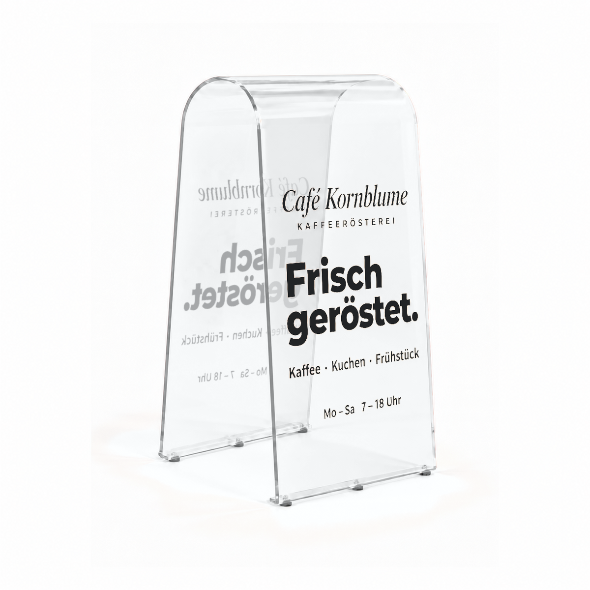 Kundenstopper aus Acrylglas - Design-Gehwegaufsteller für außen & innen