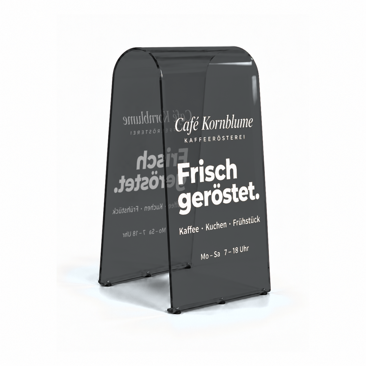 Kundenstopper aus Acrylglas - Design-Gehwegaufsteller für außen & innen