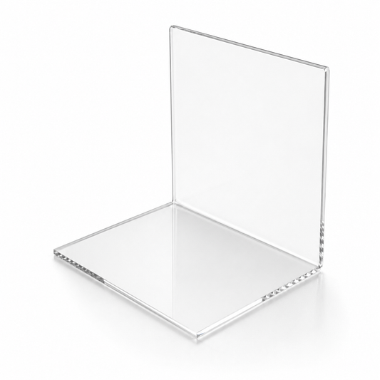 Acryl-Buchstütze transparent – 200 × 200 × 200 mm