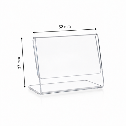 Transparenter L-Tischaufsteller aus Acrylglas – DIN A9 Querformat