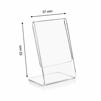 Transparenter L-Tischaufsteller aus Acrylglas – DIN A9 Hochformat