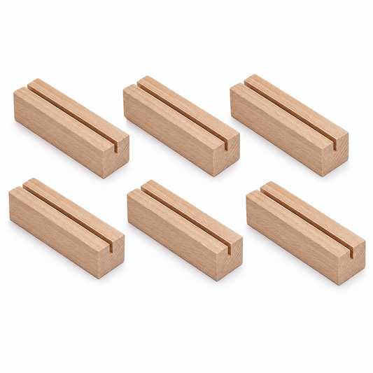 Karten- und Menühalter aus Holz – (6 Stück)