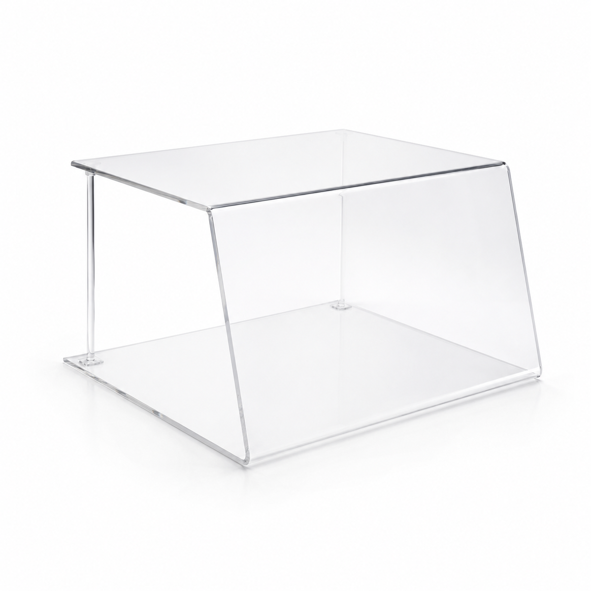 Spuckschutz-Vitrine Acryl, 120 × 30 × 40 cm, mit Ablage, geschlossen