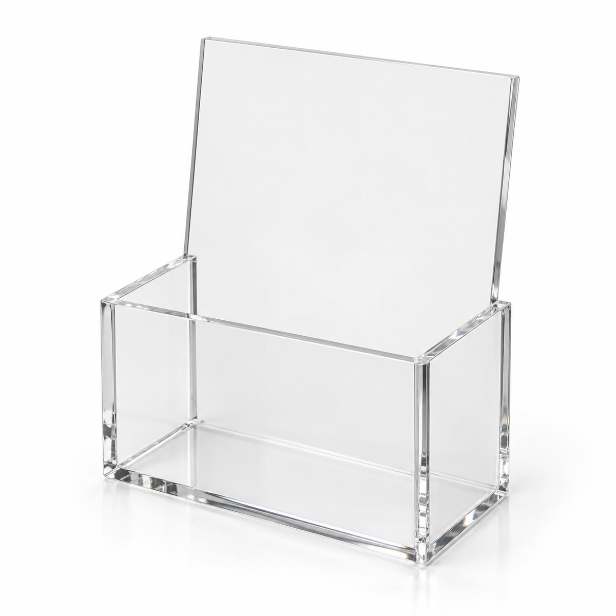 Tischprospekthalter Acrylglas Hochformat – DIN A4, A5, A6, A7 und DIN lang, Fülltiefe 43 mm