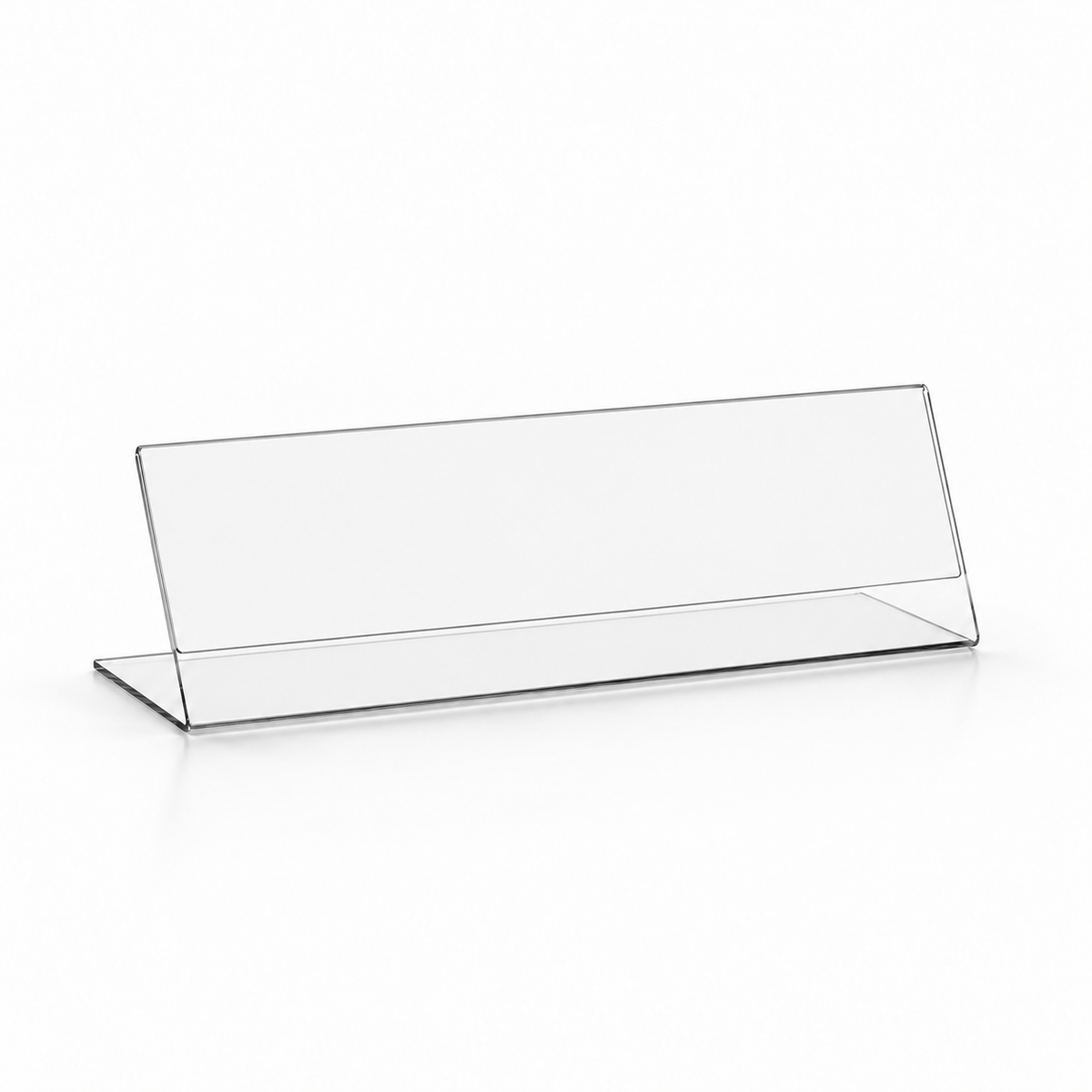 L-Aufsteller quer aus PET-G, 1 mm, für Einleger 100 × 34 mm